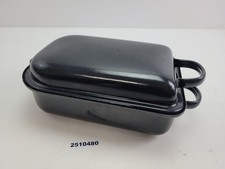 Gänsebräter DDR Emaille Schwarz Kochgeschirr Küche Haushalt Alt Antik #2510480