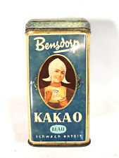 uralt Blechdose Reklame Bensdorp Amsterdam Kakao Schokolade Cacao