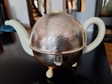 Thermoporzelankanne WMF BAUHAUS Art Deco Um 1930 Silberauflage