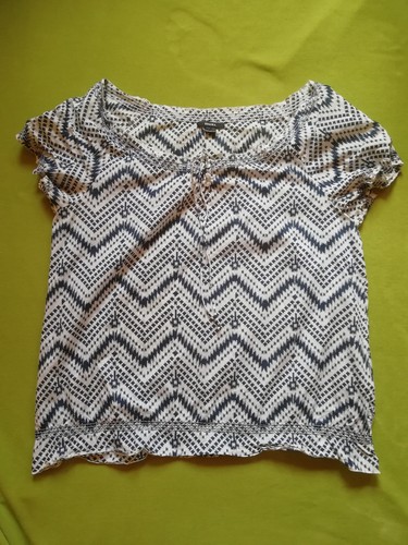 Bluse blau weiß kurzärmlig