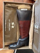 La Martina Stiefel Schuhe Leder Braun Schwarz 37