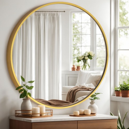 40cm gold spiegel rund - 40cm,