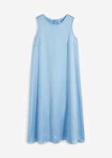 Satin-Midikleid Gr. 42 Hellblau Damenkleid Sommerkleid Abend-Party-Kleid Neu*