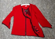 leichte Jacke rot in Boucle - Optik