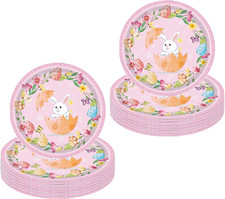 Osterparty Teller 16 Stück - Hasenmotiv Fröhlich