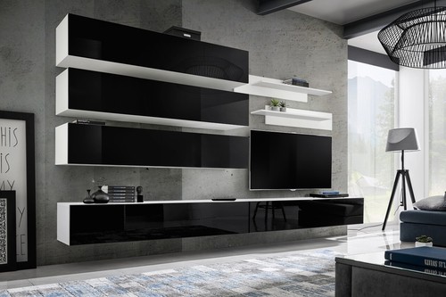 Anbauwand wohnwand wohnzimmer - wohnwand,