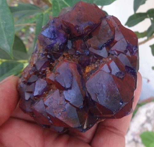 Rot amethyst auf apophyllit - rot,