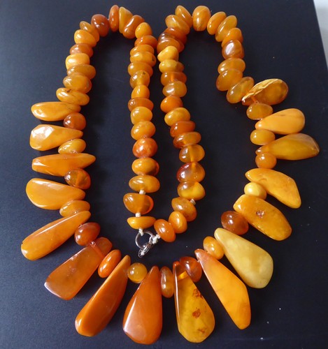 Vintage bernsteincollier - vintage,