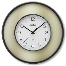 Moderne Funk Wanduhr Gold Rund