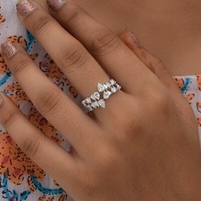 1.75 Karat H Farbe Si Klarheit Echt Birne Diamant 14k Weiß Massiv Gold Ring Gift