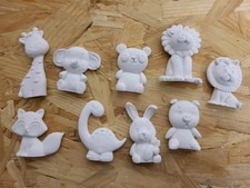 9 Tierfiguren aus Gips zum