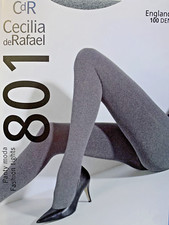 Cecilia de Rafael ENGLAND, elegante blickdichte Strumpfhose, 100 DEN, silbergrau