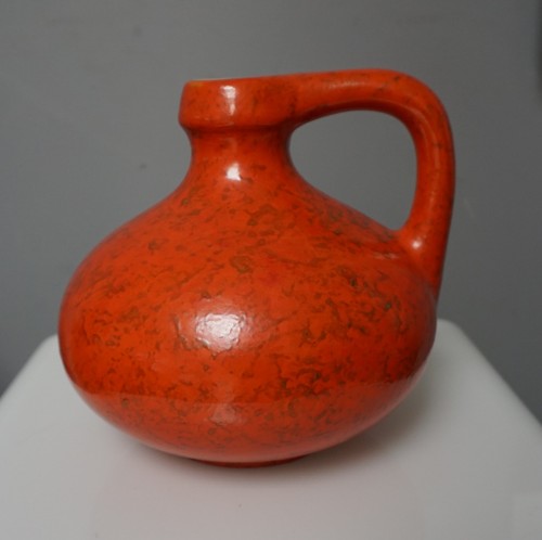 Keramik vase orange fat lava - vase,
