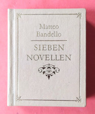 Mini-Buch SIEBEN NOVELLEN Matteo Bandello (in Leder gebunden) Sammlerstück