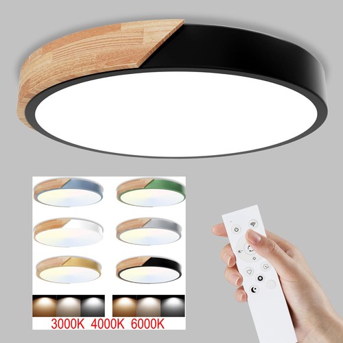 Led deckenleuchte holz 24w - led,