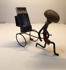 Vintage Bror Bonfils Denmark Streichholzschachtel Rikscha  Metall 50er Jahre 