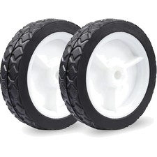 2x 125mm Gummi Rad, universell für Autos und Kinderwagen mit 10mm Achsenloch