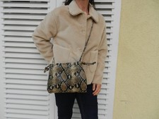 NEU! 99,90 COS Leder Tasche Kroko Reptil Snake Beige crossbody bag Pouch