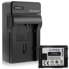 Ladegerät (Black) + Akku BP-808 für Canon LEGRIA HF20, HF21, HF200, HG20, HG21