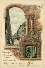 Ansichtskarte Blick in Grimmaischestraße Prägekarte 1901 Wappen Leipzig (Nr.764)