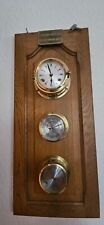 Wempe Glasenuhr mit Thermometer, Barometer,  Hygrometer auf Eiche rustikal