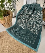 BASSETTI Plaid 135x190 MONNALISA V1 Grün Kuscheldecke TAGESDECKE DECKE Zudecke