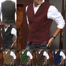 Tweed Herren Weste Notch