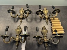 KONVOLUT MESSING WANDLEUCHTER 2-armig Massiv Messing VINTAGE