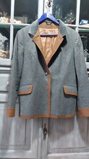 Blazer Jacket von Stajan Gr 40 42 Wolle grau braun  Designer Mark