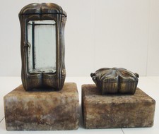 Hochw. Grablampe Weihwasserschale Grableuchte Grablaterne Grablicht auf Sockel