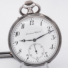 51,7 mm ø - IWC Schaffhausen Holy Frères Niello Silber 800 Taschenuhr - aus 1910