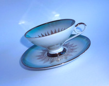 PORZELLAN KAFFEE-TEE-TASSE-SAMMELTASSE-2-tlg. VERGOLDET-BAREUTHER WALDSASSEN