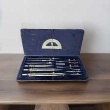 Antiker ZIRKELKASTEN | REISSZEUG | um 1900 | 12 Teilig