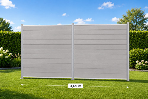 Wpc sichtschutzzaun grau - wpc,