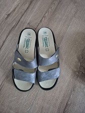 Algemare  Pantoletten für Damen m. Klettverschluß, grau,  Gr. 40 ,  NEU