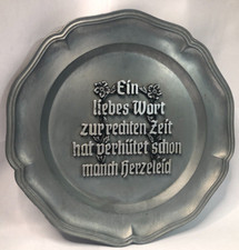 Zinn Teller echt mit Kunst