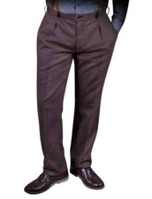 Braune Bundfaltenhose