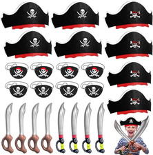 Piraten Party Deko Kindergeburtstag 24er Set Jungen Mädchen Karneval