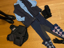 Reitoutfit Gr. 128 134 140 klassisches Blau Reithose