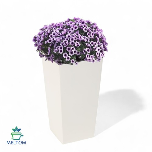 Blumenkübel creme hochglanz - creme,
