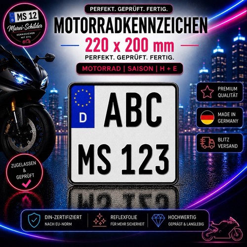 Motorrad kennzeichen 220 x - |,
