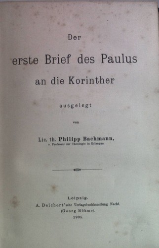 Der erste brief - des, paulus