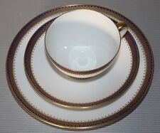 Tirschenreuth Kaffeeservice 70er Jahre weiß mit Kobaltblau/goldenem Randdekor