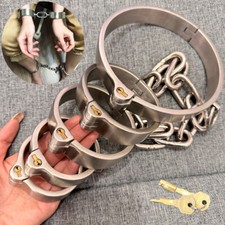 Bondage Schwere Edelstahl Handschellen Fußfesseln Halsmanschette BDSM Fesseln DE