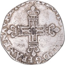 Münze, Frankreich, Louis XIII, 1/4 Ecu à la croix fleurdelisée, 162(8?)