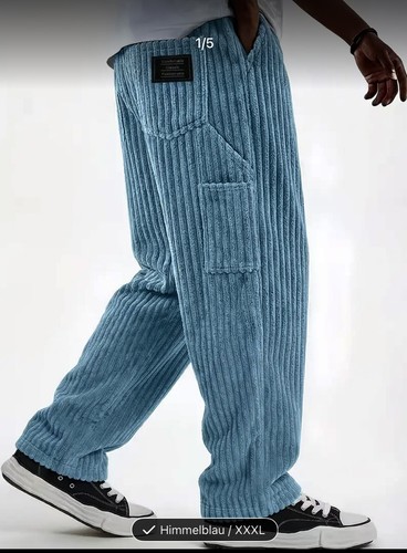 Herren cord jogger - jogger, blau
