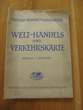 alte Landkarte Welt Handels und Verkehrskarte von 1941