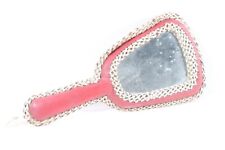 alter Handspiegel Stilspiegel Spiegel Vintage Rot Retro DDR GDR