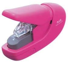 PLUS Japan Klammerloser Hefter Pink 5Seiten Heften ohne Klammern Heftgerät Taker