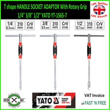 T-Form GRIFF STECKSCHLÜSSELADAPTER mit Drehgriff 1/4"" 3/8"" 1/2"" YATO YT-1565-7